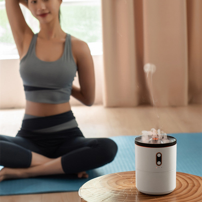 Diffuseur d'huiles essentielles à flamme volcanique, humidificateur d'air portable USB en forme de méduse avec veilleuse et diffuseur de parfum