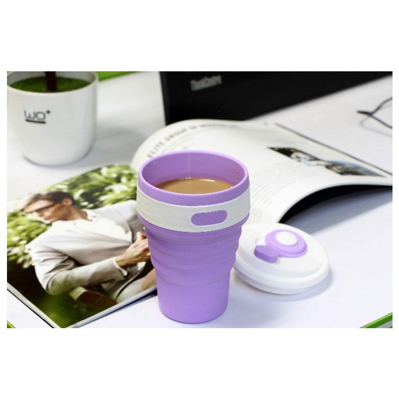 Tasses à café pliables de voyage en silicone, sans BPA, de qualité alimentaire, pour thé et café.