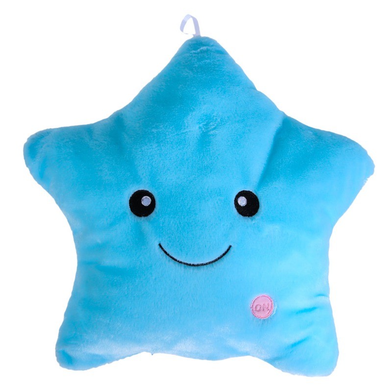 Coussin lumineux unique de 34 cm, motif étoiles vives, avec lumières LED colorées. Peluche en forme d'étoiles, cadeau idéal pour les enfants et les petites filles.