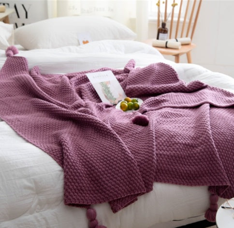 Couverture nordique à franges acrylique – Châle et plaid canapé