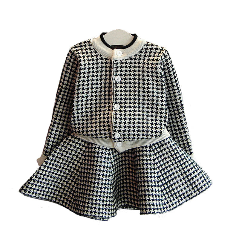 Ensemble deux pièces pour filles, pull en maille épaisse et chaude