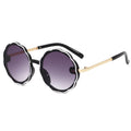 Lunettes de soleil rondes vintage à monture ondulée pour enfants