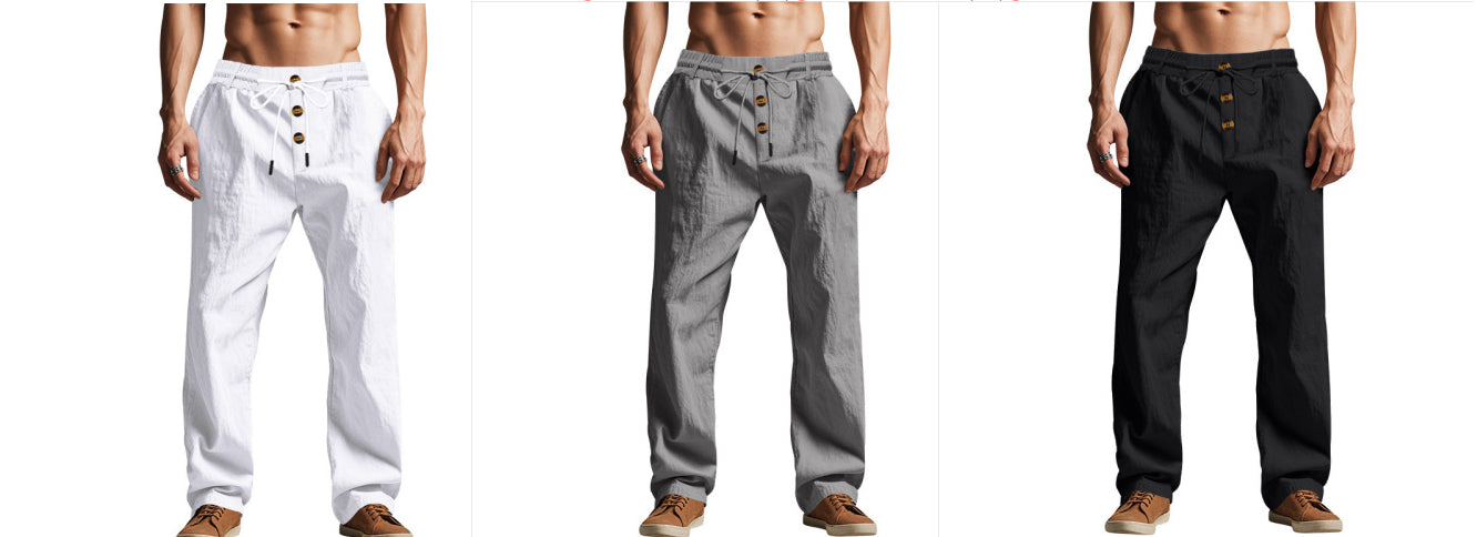 Pantalon homme respirant, doux pour la peau, coupe ample, décontracté, idéal pour la plage, le sport et l'été