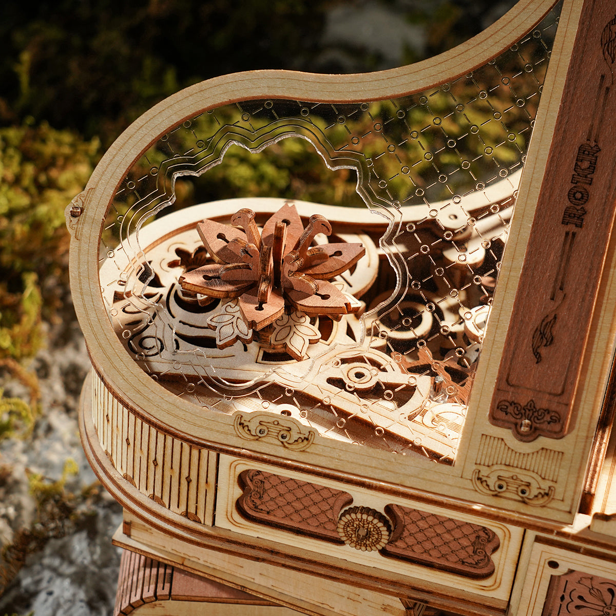 Robotime Puzzle 3D en bois 223 pièces Piano magique Boîte à musique mécanique Jouet Cadeau de bureau pour hommes et femmes Loisirs AMK81