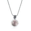 Collier en argent S925 et quartz Ross naturel pour femme