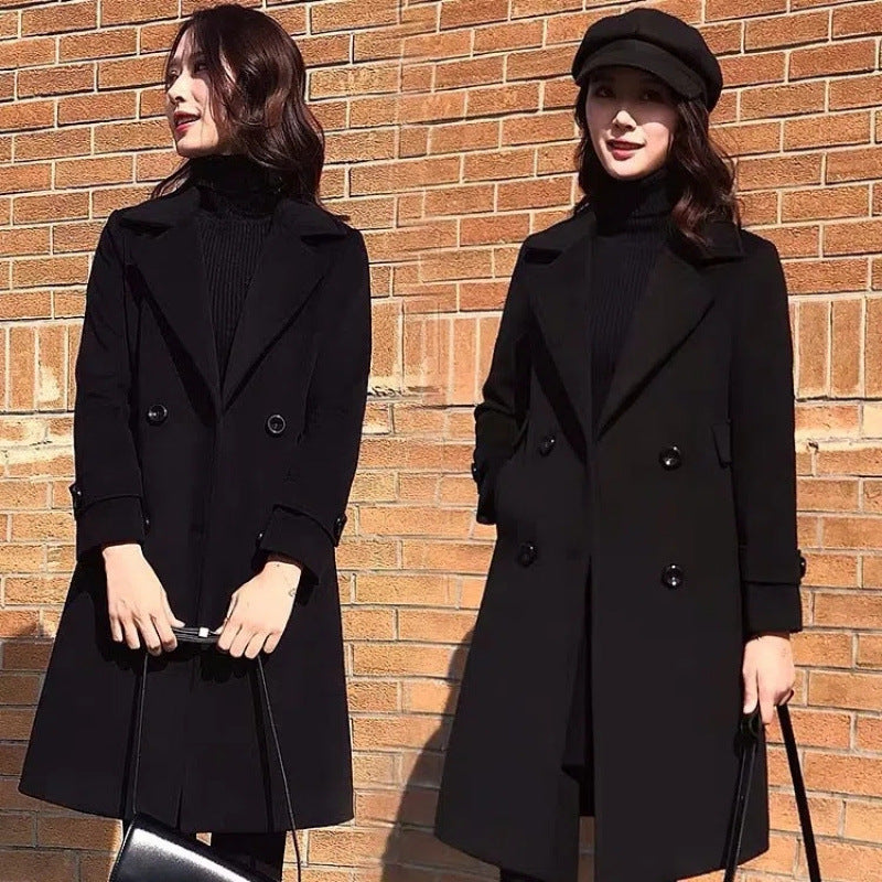 Manteau en laine noir tendance style Chanel