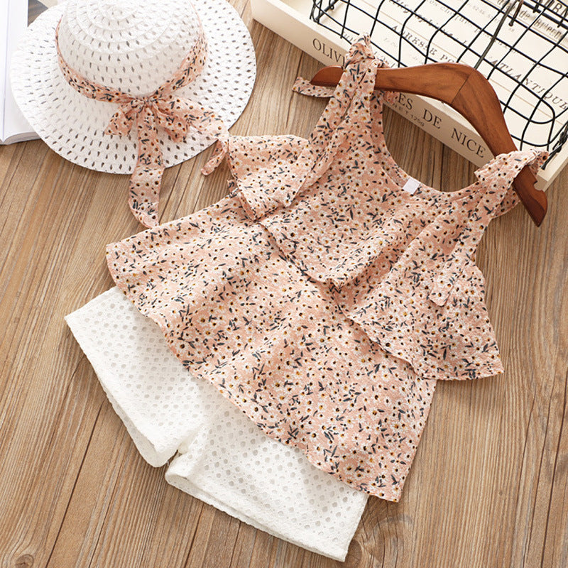 Ensemble 2 pièces fille - Haut fleuri et short