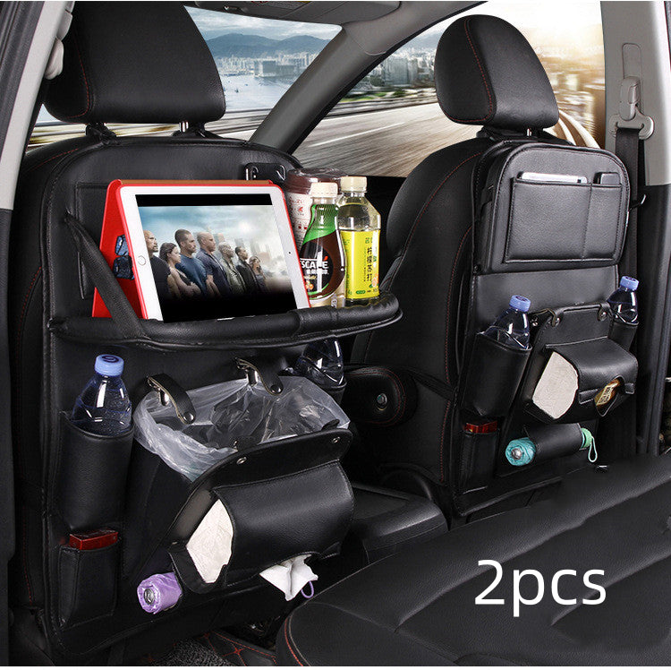 Sac de rangement de voiture en cuir PU multifonction, plateau de dossier de siège, sac de suspension étanche, organisateur de voiture, accessoires intérieurs automobiles