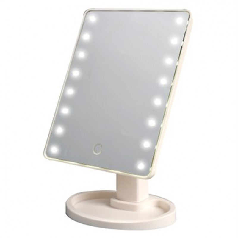 Miroir cosmétique de table portable à rotation à 360 degrés et à induction tactile