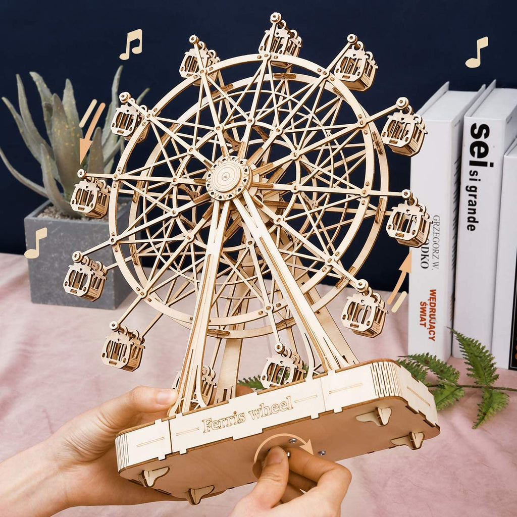 Robotime Modèle de grande roue rotative en bois à monter soi-même avec musique - Jouet pour enfants - Anniversaire TGN01