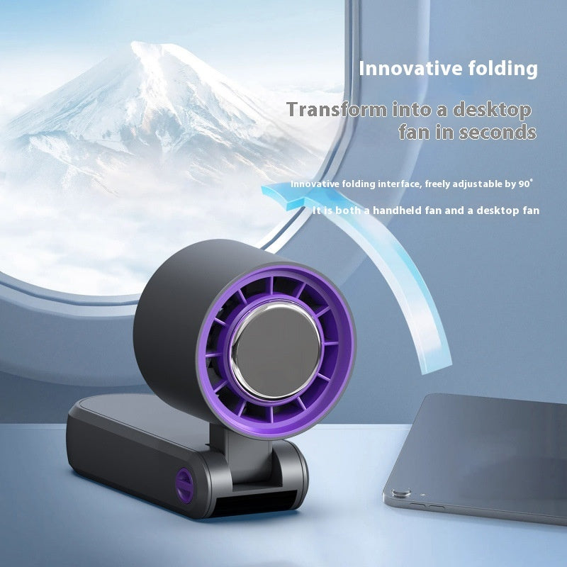 Handheld Ice Compress Digital Display Fan Outdoor Portable USB Charging Mini Long Endurance Fan