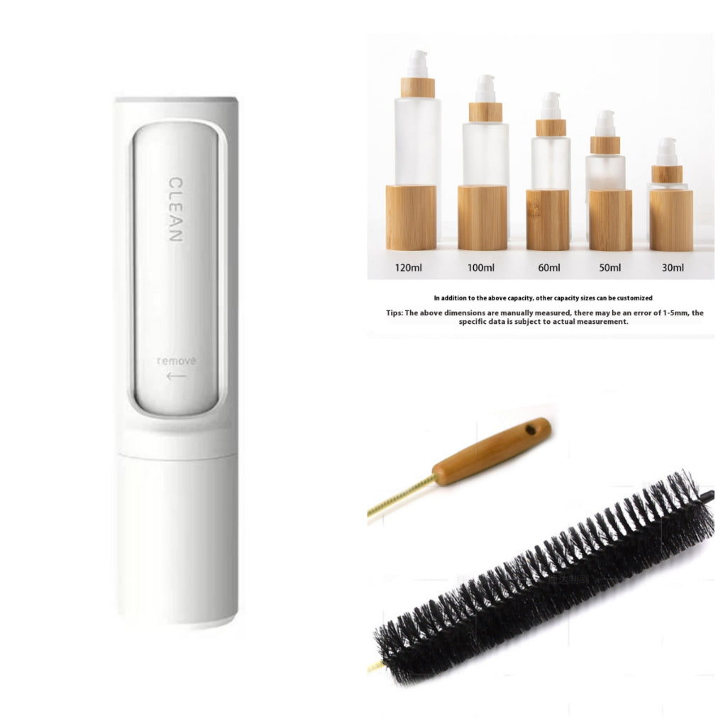 Brosse anti-poils d'animaux réutilisable 2 en 1, rouleau adhésif, outil autonettoyant portable et efficace pour chats et chiens.