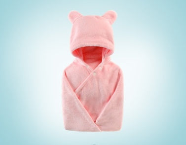 Serviette de bain à capuche en coton pour bébé