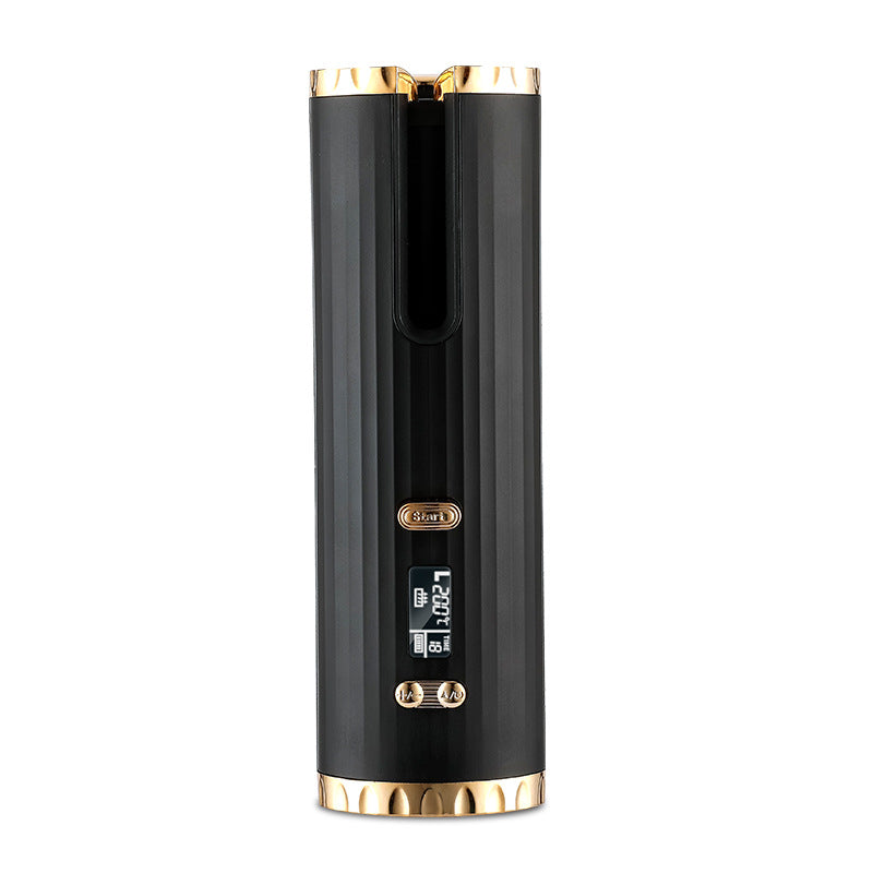 Fer à boucler automatique rechargeable pour femmes, portable, avec écran LCD et surface rotative en céramique pour créer des boucles ondulées.