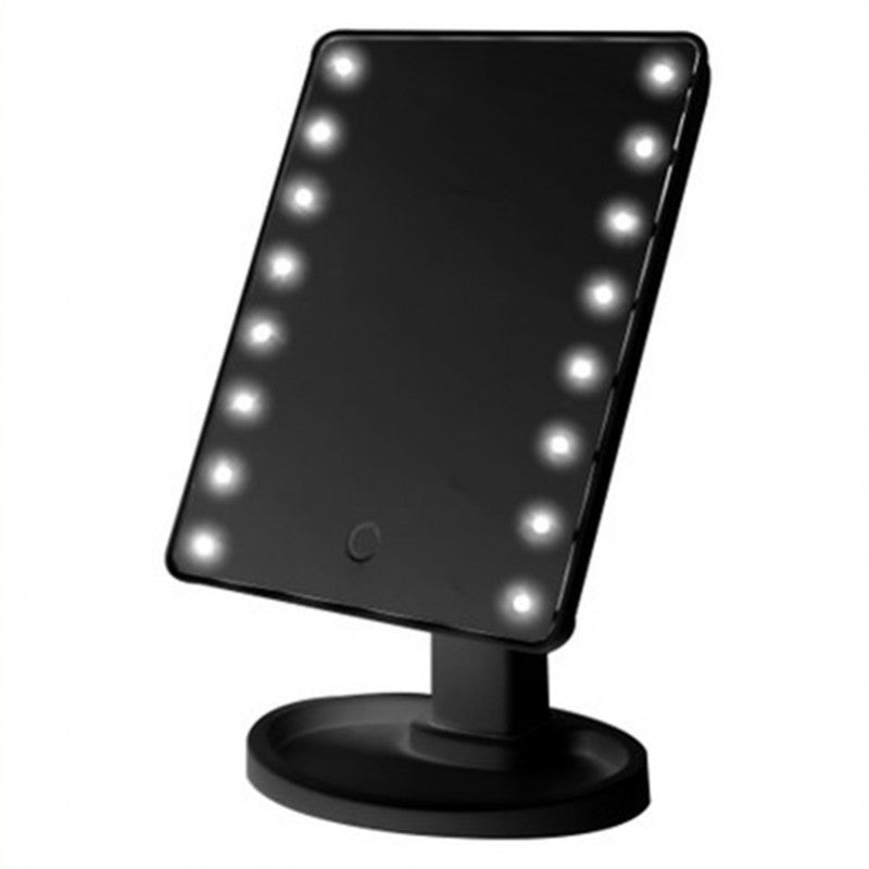 Miroir cosmétique de table portable à rotation à 360 degrés et à induction tactile