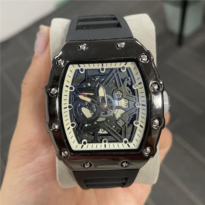 Montre cylindrique pour homme avec mouvement à quartz lumineux (non-bracelet)