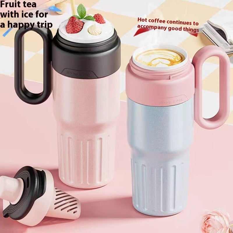 Gobelet isotherme double de 780 ml en acier inoxydable avec couvercle, grande capacité, avec paille, pour hommes et femmes.