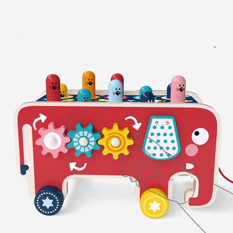 Ensemble de jeu Montessori pour tout-petits et enfants : banc à marteler en bois, animaux et bus, jouet éducatif, cadeau pour enfants, instrument de musique.