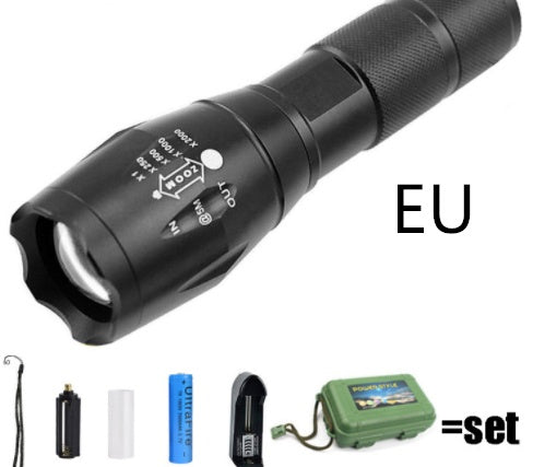 Lampe torche puissante, rechargeable, étanche, idéale pour les forces spéciales, la défense personnelle à domicile, le vélo, le camping et les balades. Mini lampe torche premium ultra-lumineuse.