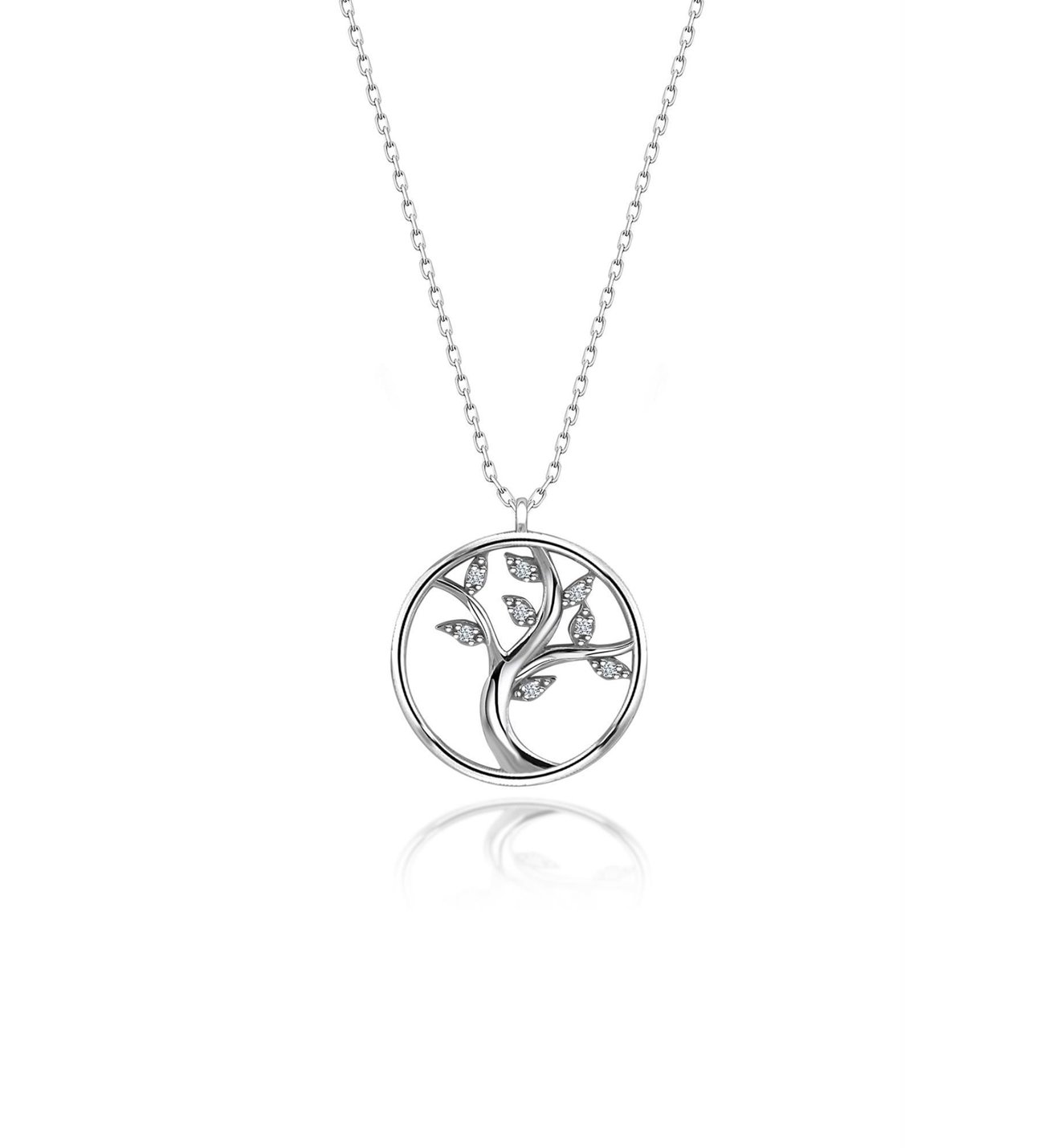 Collier Arbre de Vie en argent sterling 925 avec pierre certifiée
