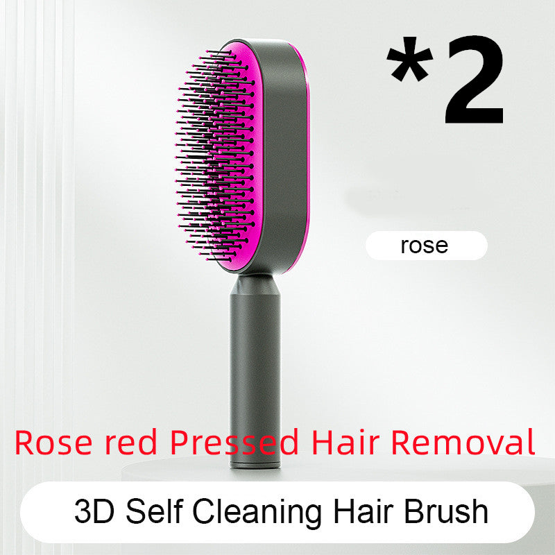 Brosse à cheveux autonettoyante pour femmes, nettoyage en une seule étape, anti-chute de cheveux, massage du cuir chevelu par airbag, peigne antistatique.