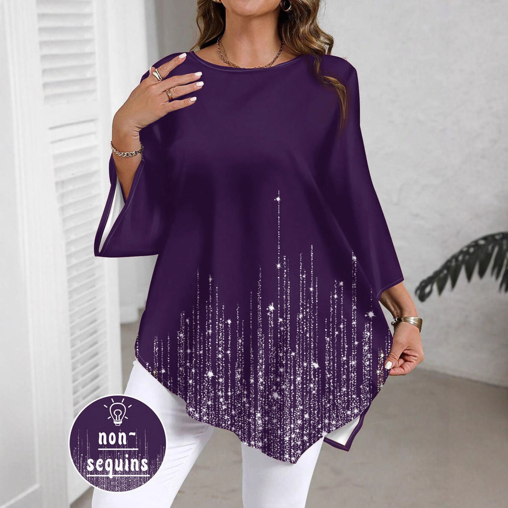 Haut décontracté et polyvalent pour femme grande taille avec un motif dégradé