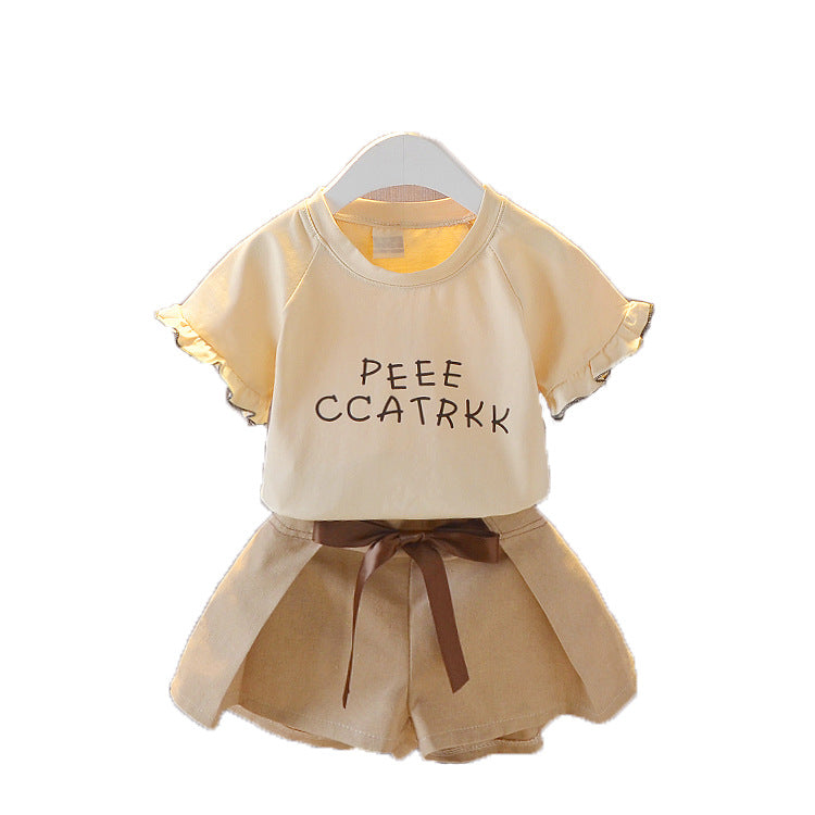 Ensemble 2 pièces fille été - T-shirt et short coton sport