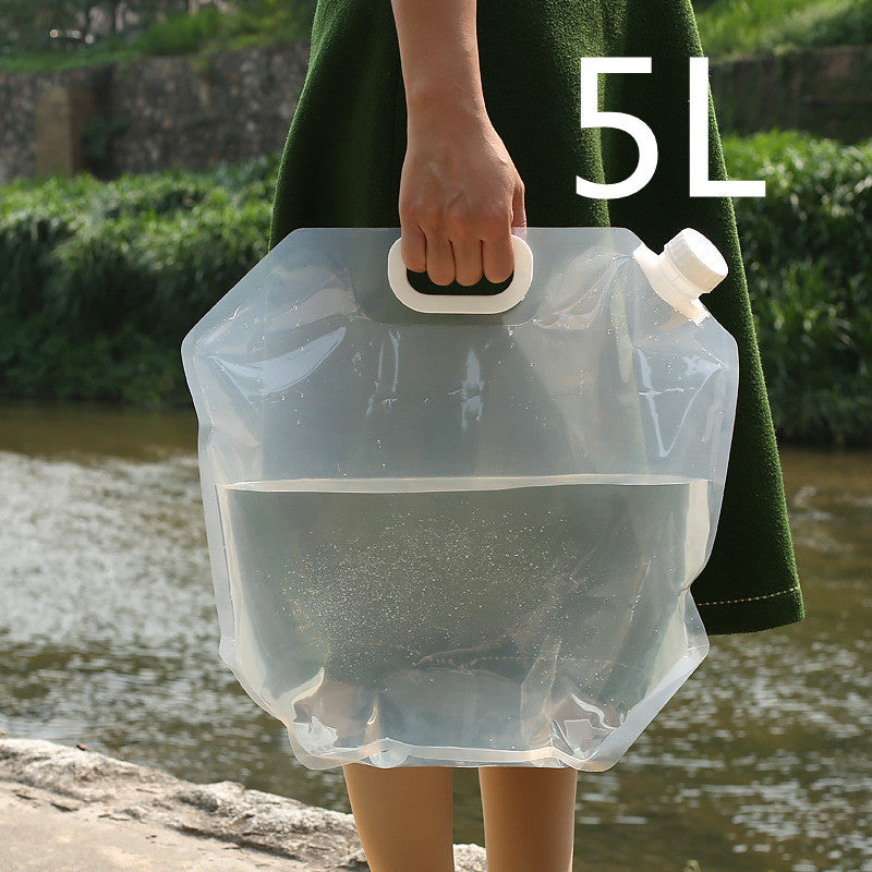 Sac à eau pliable et portable en PVC pour le camping et la randonnée.