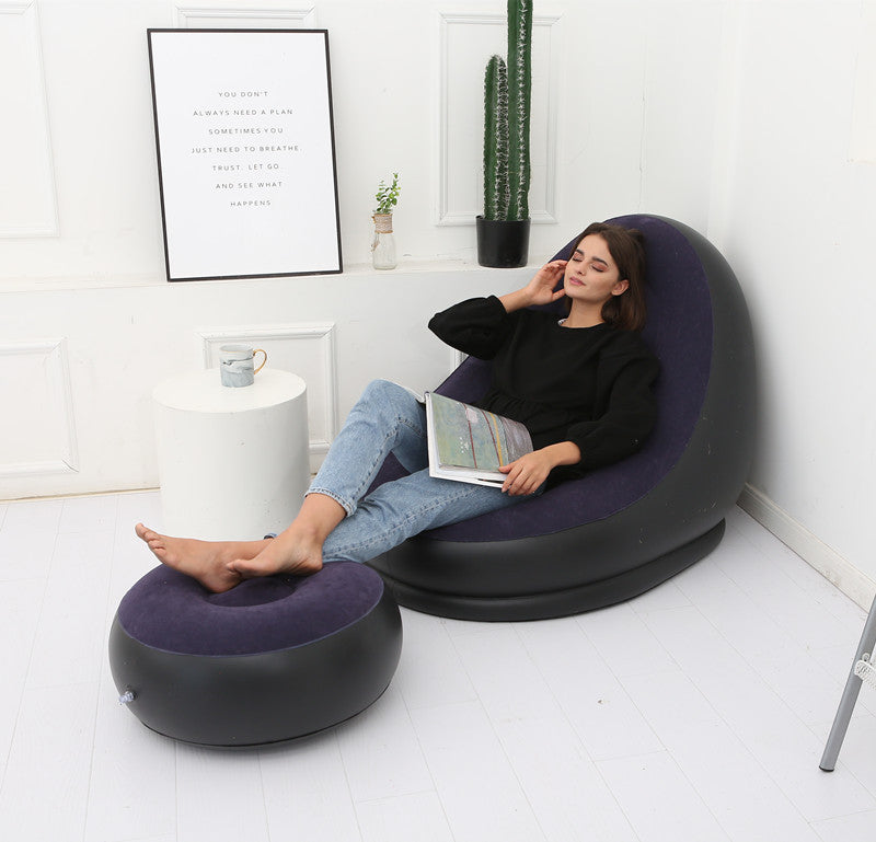 Pouf paresseux avec canapé-lit gonflable