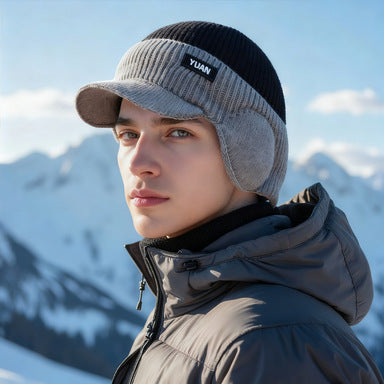 Bonnet chaud épais doublé polaire pour homme