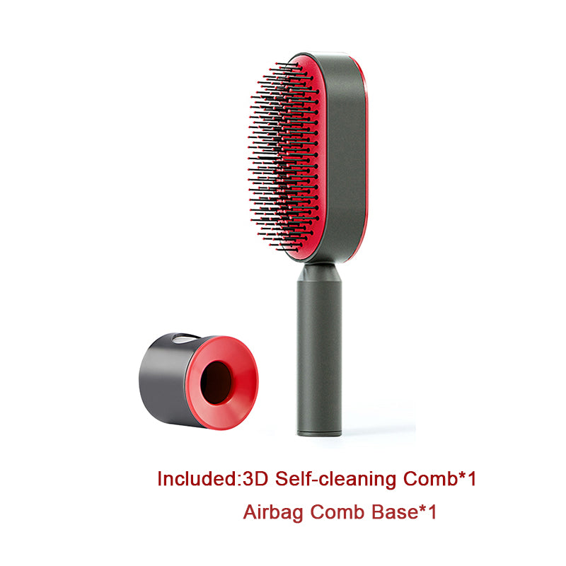 Brosse à cheveux autonettoyante pour femmes, nettoyage en une seule étape, anti-chute de cheveux, massage du cuir chevelu par airbag, peigne antistatique.