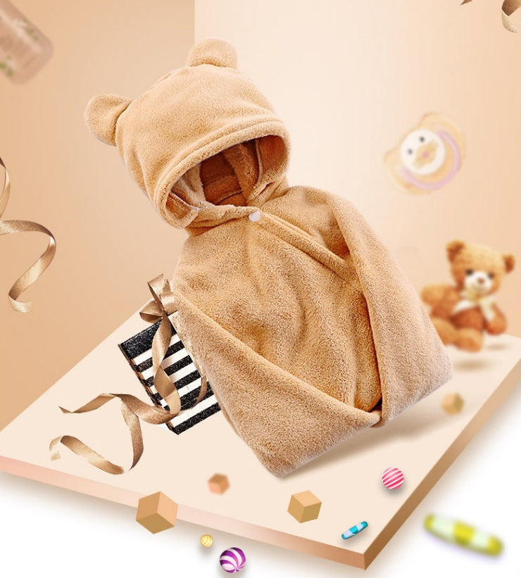 Serviette de bain à capuche en coton pour bébé