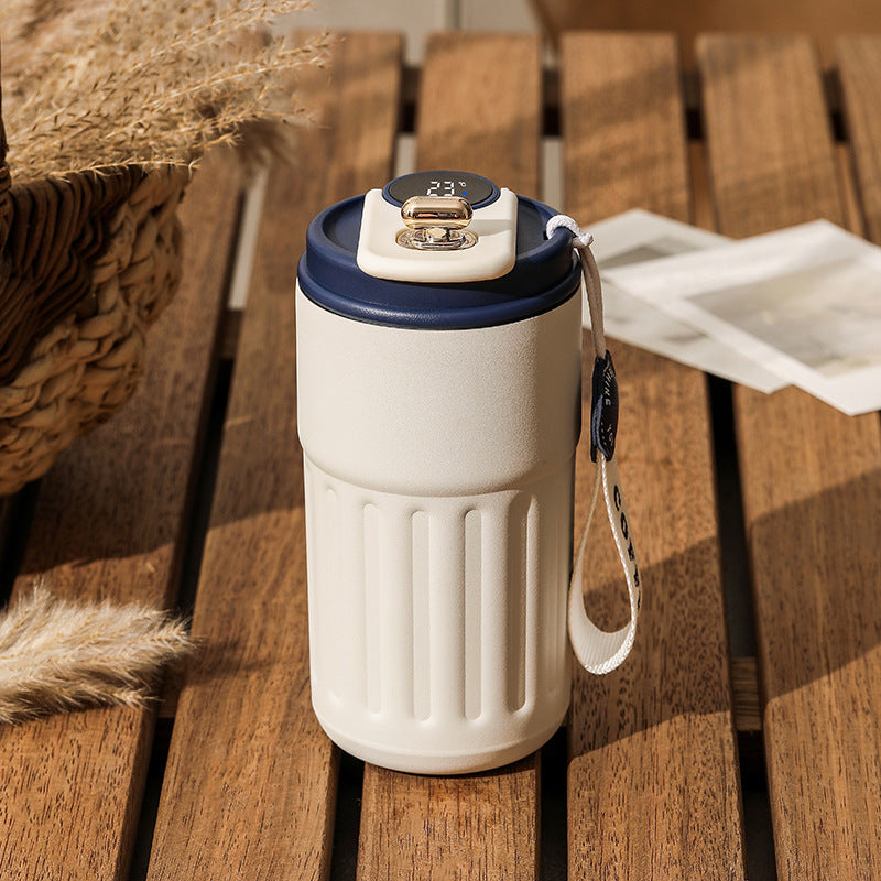 Bouteille isotherme numérique intelligente, tasse à café portable, bouteille d'eau en acier inoxydable, gobelet isotherme pour voiture, garde le froid, bouteille sous vide 450 ml