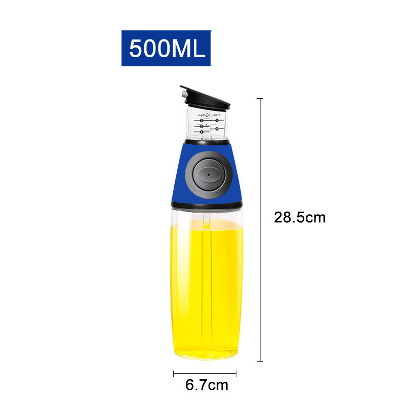 Bouteille en verre graduée de 500 ml pour huile ou soja, ustensiles de cuisine