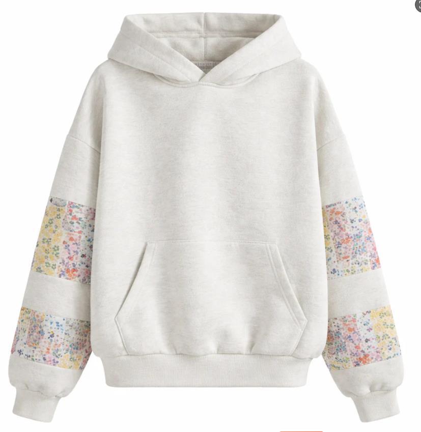 Sweat à capuche gris à motifs pour femme