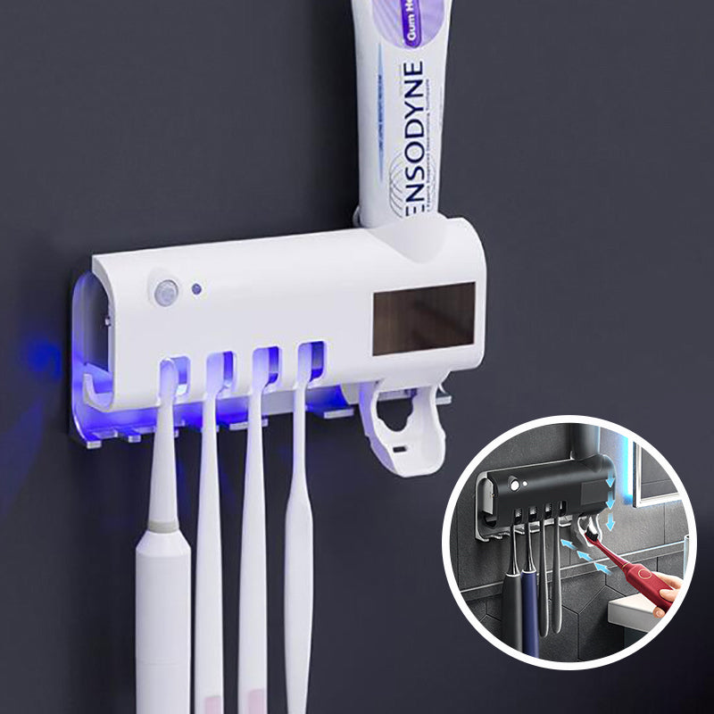 Stérilisateur UV intelligent pour brosses à dents, distributeur automatique de dentifrice, porte-brosse à dents et dentifrice