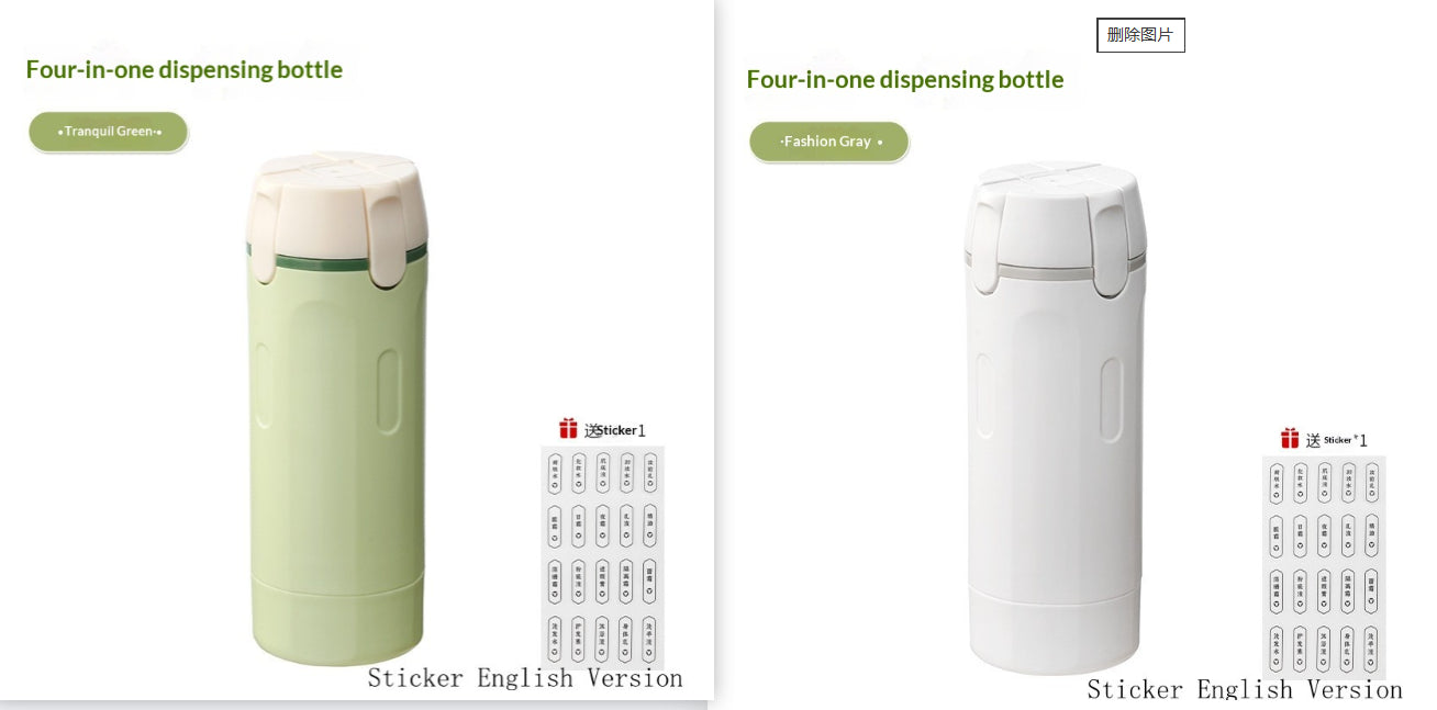 Distributeur de voyage 4 en 1, flacons portables étanches pour parfum, shampoing, après-shampoing et lotion