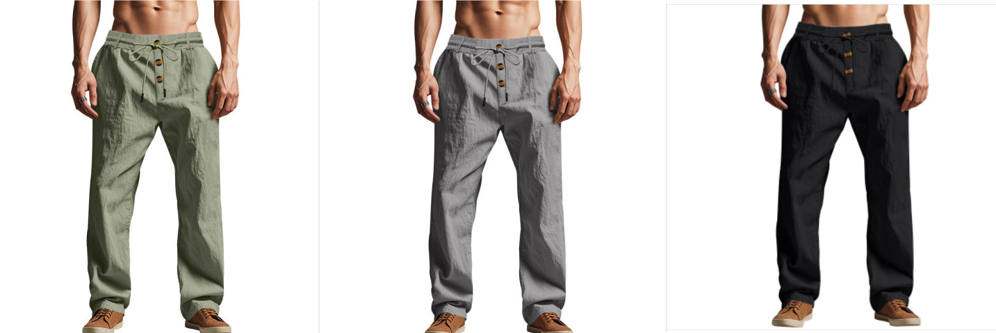 Pantalon homme respirant, doux pour la peau, coupe ample, décontracté, idéal pour la plage, le sport et l'été