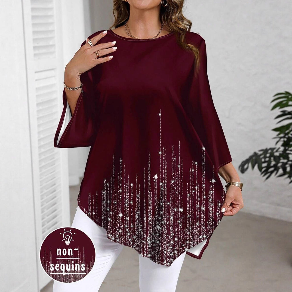 Haut décontracté et polyvalent pour femme grande taille avec un motif dégradé