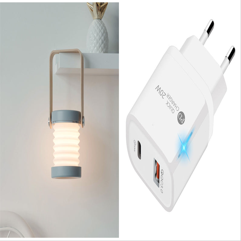 Lampe de nuit LED pliable, tactile et à intensité variable, rechargeable par USB, idéale pour la décoration intérieure.