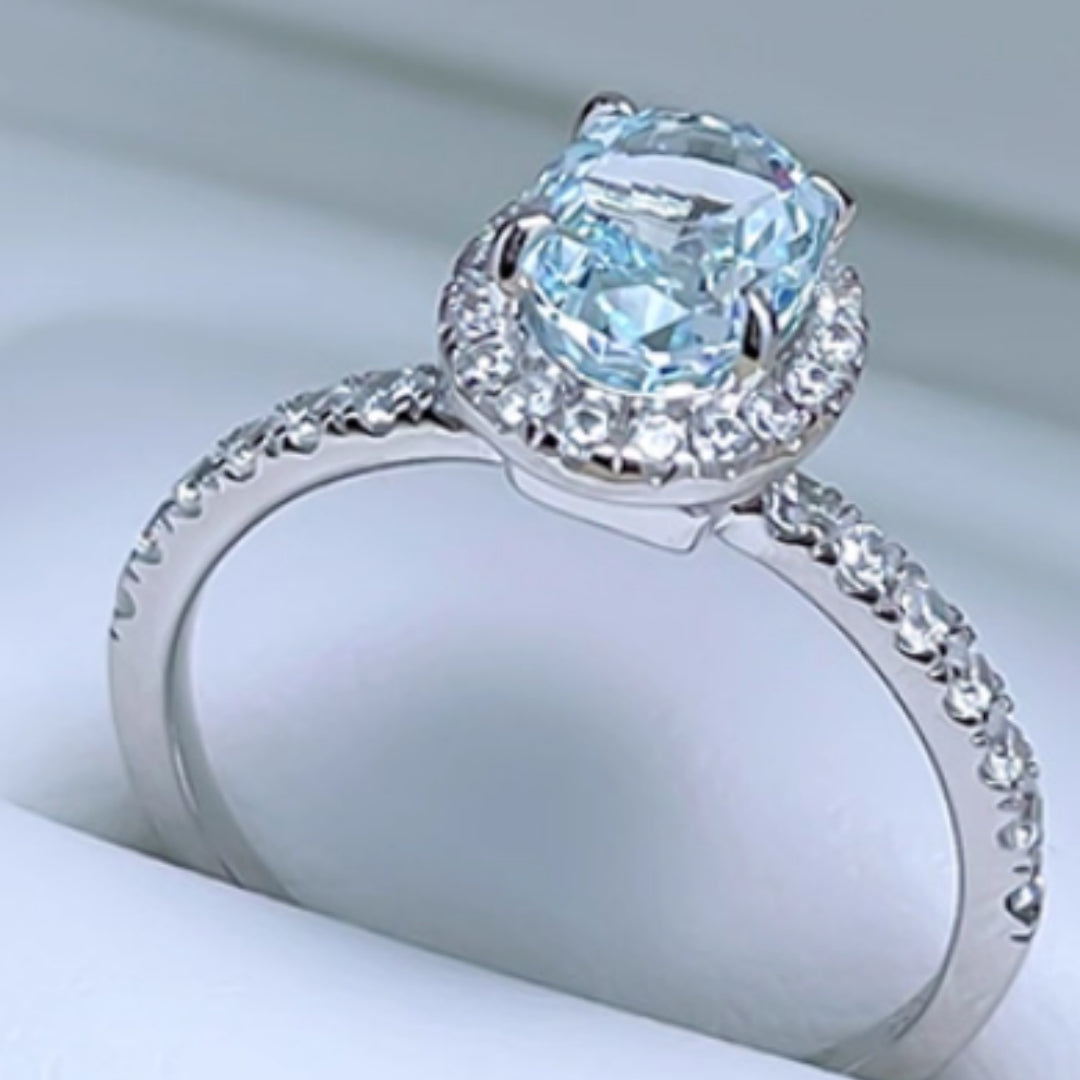 Bague trésor bleu marine de 1,5 carat, luxe discret et de niche