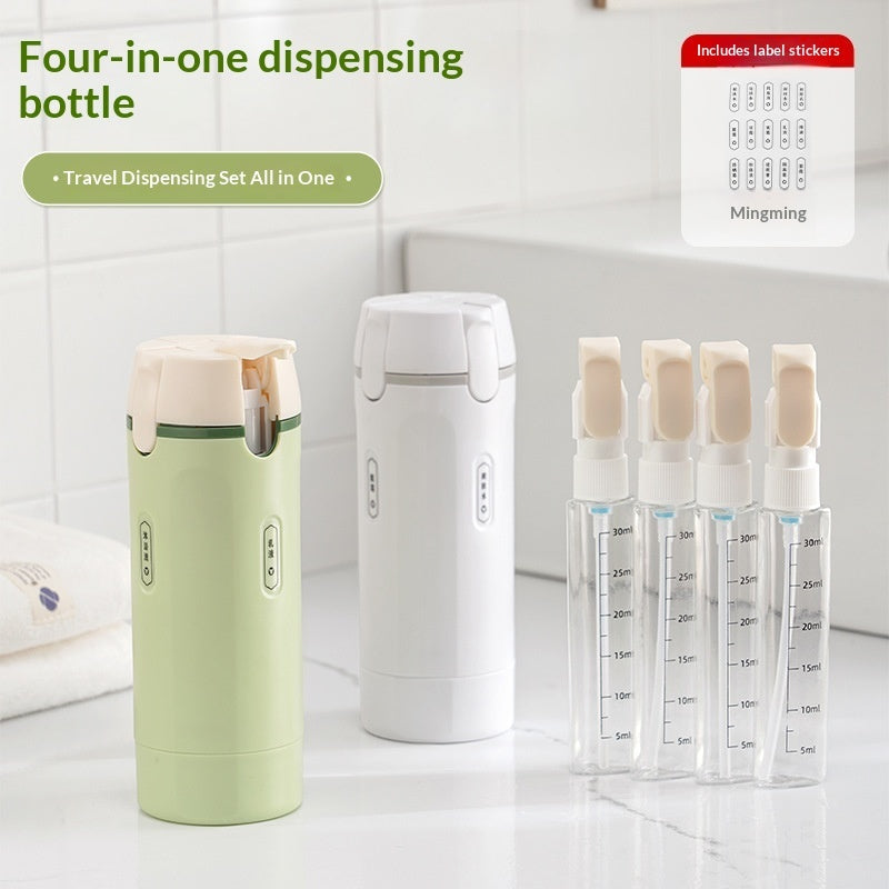 Distributeur de voyage 4 en 1, flacons portables étanches pour parfum, shampoing, après-shampoing et lotion