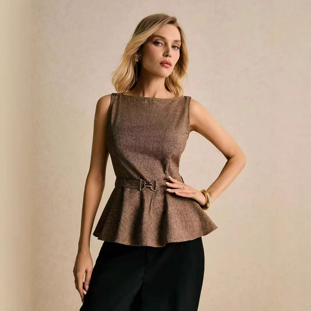 Haut bouffant uni qui met en valeur votre silhouette