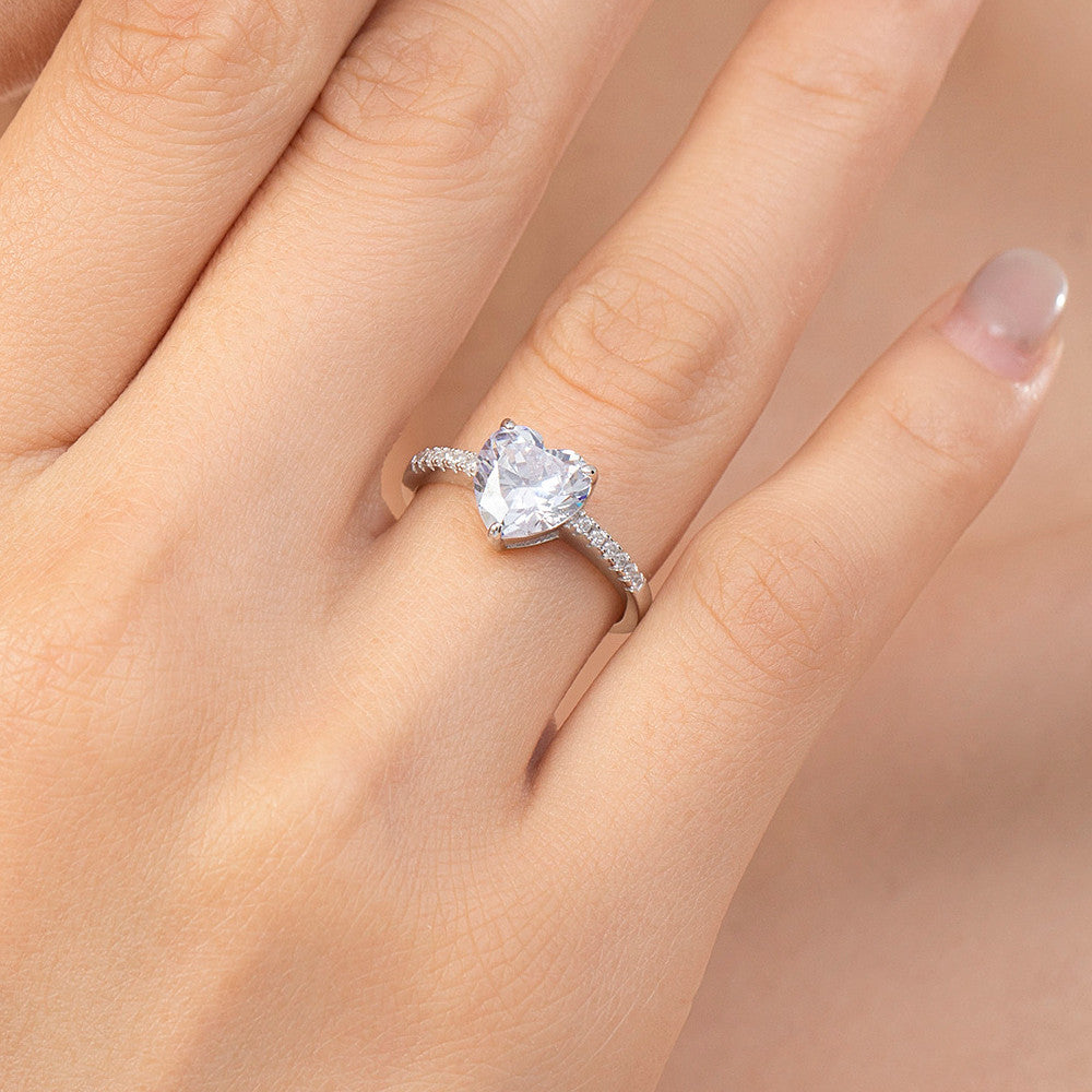 Bague d'amour en argent sterling pour femme