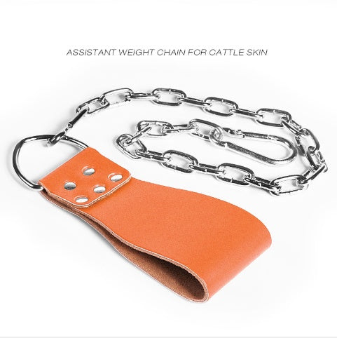 Ceinture de musculation en cuir avec anneau de chaîne pour l'entraînement de puissance
