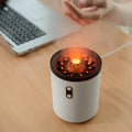 Diffuseur d'huiles essentielles à flamme volcanique, humidificateur d'air portable USB en forme de méduse avec veilleuse et diffuseur de parfum