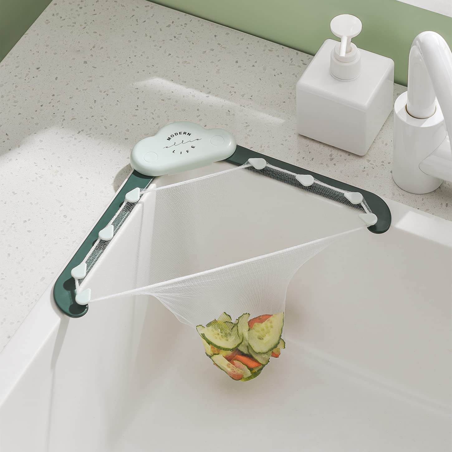 Égouttoir triangulaire en forme de nuage pour évier, filtre à déchets de cuisine, vaisselle, restes de riz, ustensiles de cuisine anti-obstruction