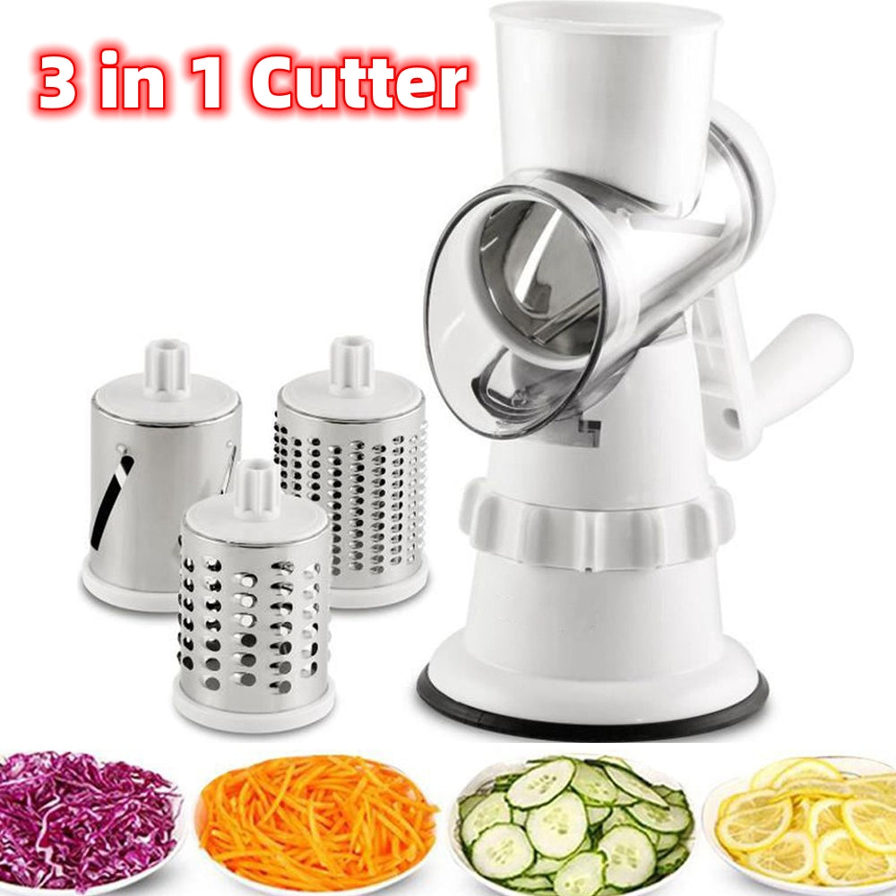 Trancheuse à légumes manuelle 3 en 1, accessoires de cuisine, râpe, coupe-légumes, hachoir rond, mandoline, râpe à pommes de terre, ustensiles de cuisine pour la maison