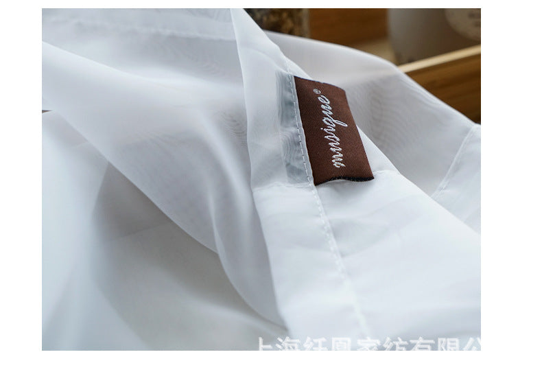 Rideau voilage coton lin moderne uni – Salon et chambre
