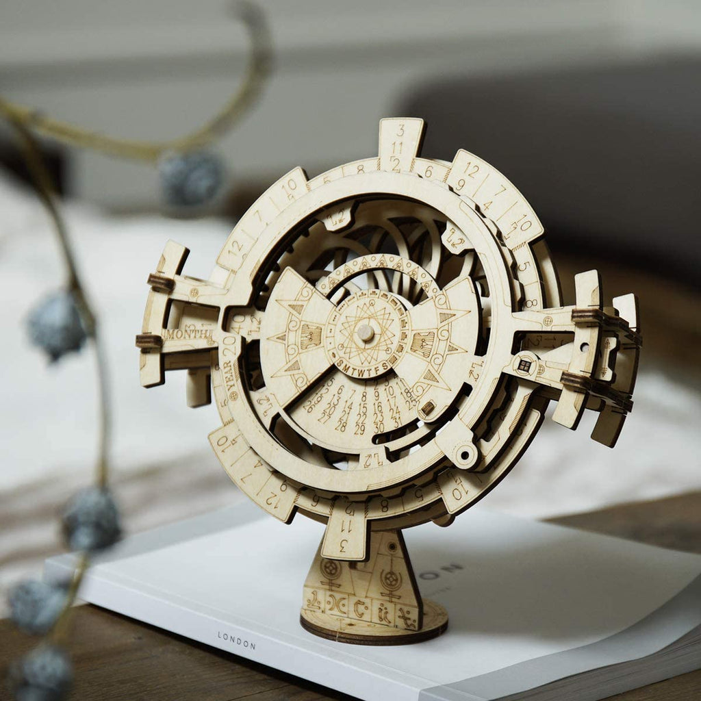 ROKR Puzzle 3D en bois à monter soi-même, calendrier perpétuel, jouet pour enfants.
